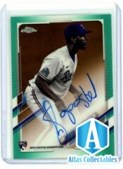 2021 Topps Chrome Sherten Apostel - Texas Rangers Auto RC Aqua /199 Rangers